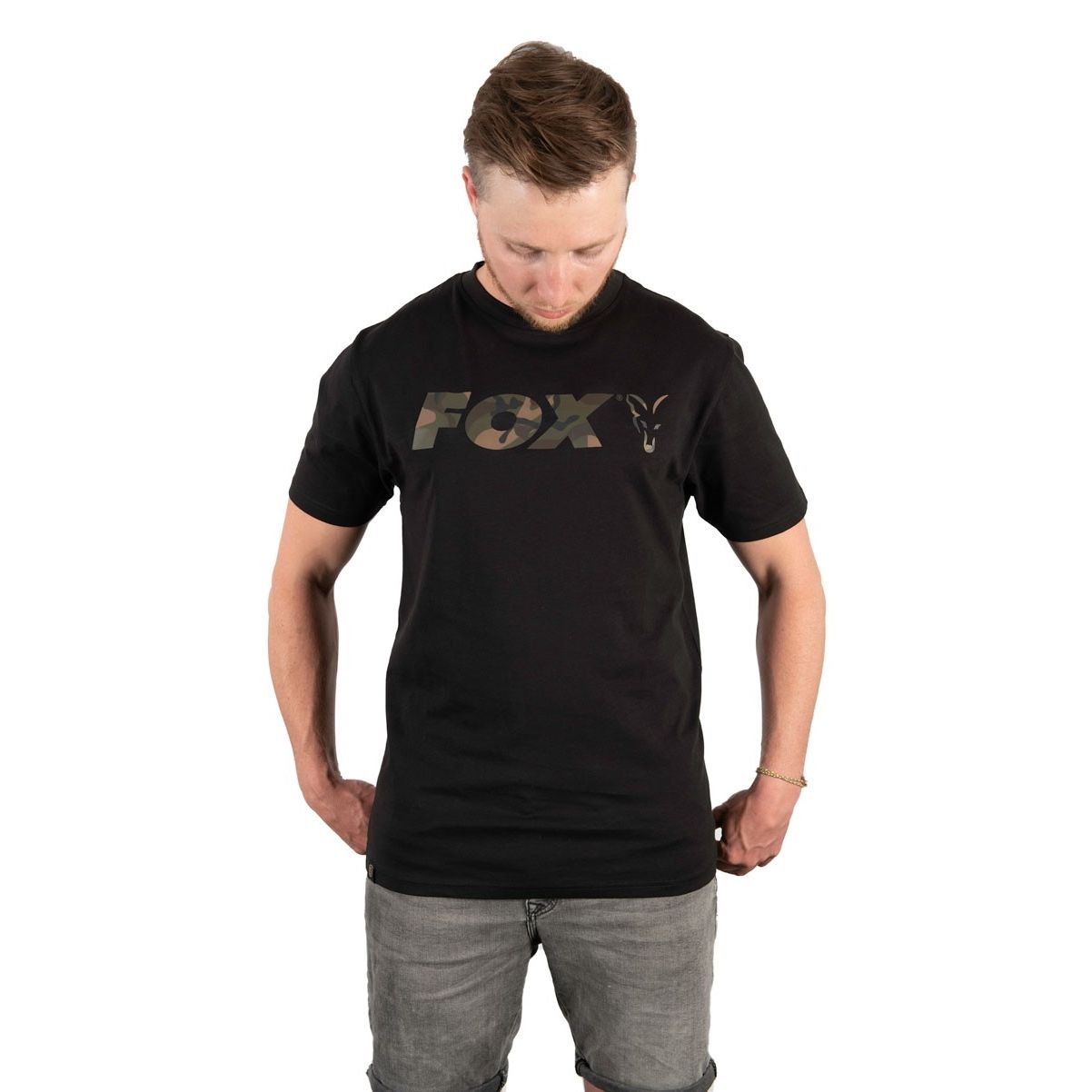 Tricou Fox Black Camo Chest Print T-Shirt